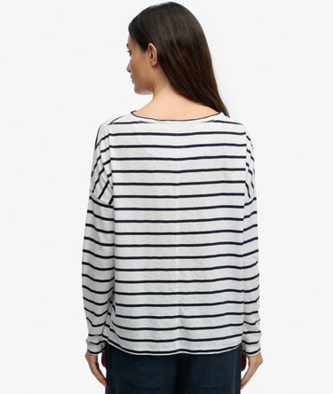 Studios Boat Neck Slub Long Sleeve Top Image 5