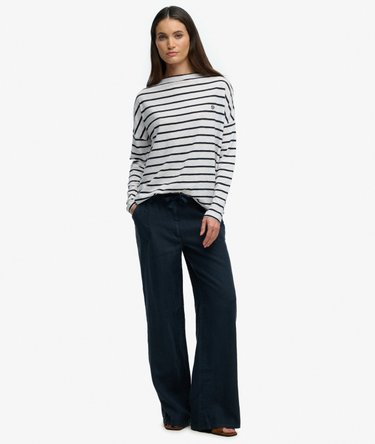 Studios Boat Neck Slub Long Sleeve Top Image 3