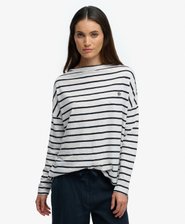 Studios Bootsausschnitt Langarmshirt mit Slub-Textur