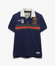 Double Emblem Jersey Short Sleeve Rugby Polo Top