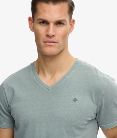 Katoenen Linnen V-hals T-shirt Relaxed Pasvorm Image 4