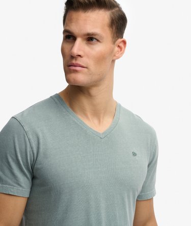 Katoenen Linnen V-hals T-shirt Relaxed Pasvorm Image 2