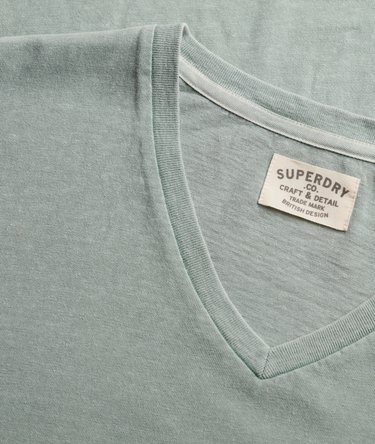 Katoenen Linnen V-hals T-shirt Relaxed Pasvorm Image 6