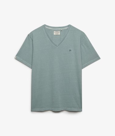 Katoenen Linnen V-hals T-shirt Relaxed Pasvorm Image 7