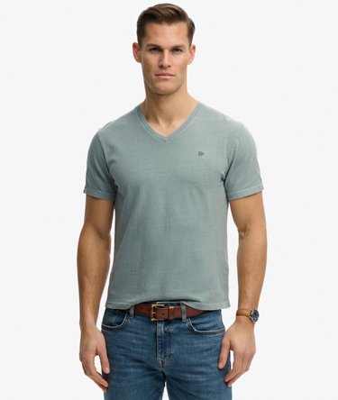 Katoenen Linnen V-hals T-shirt Relaxed Pasvorm Image 1