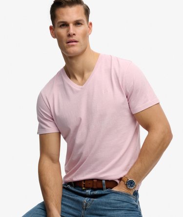 T-shirt Col V en Coton et Lin Image 2