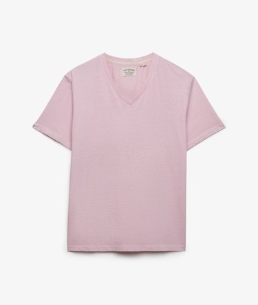 T-shirt Col V en Coton et Lin Image 7