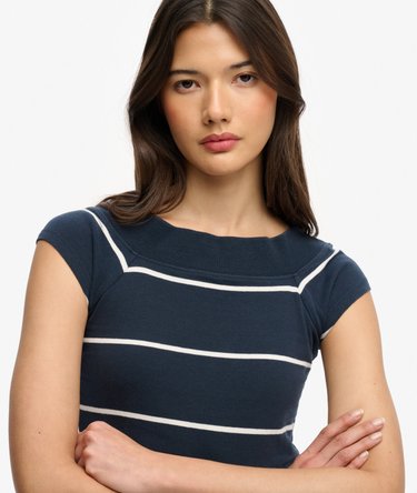 Athletic Off Shoulder Pattern Top Image 4