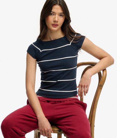 Athletic Off Shoulder Pattern Top Image 2
