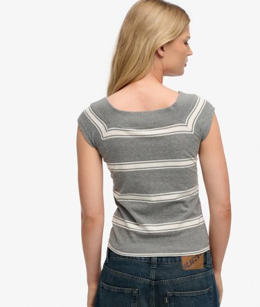 Athletic Off Shoulder Pattern Top Image 5