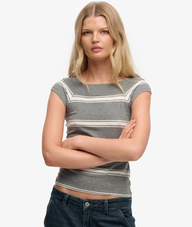 Athletic Off Shoulder Pattern Top Image 1