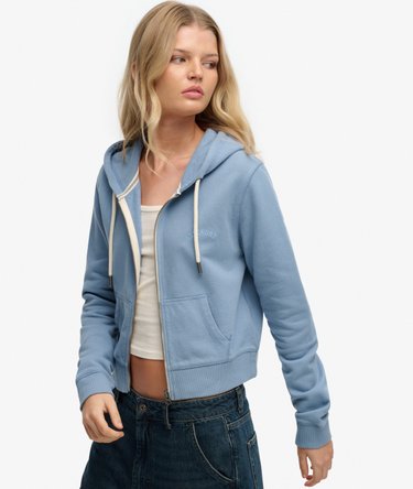 Essential Logo Cropped Zip Hoodie Image 2