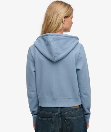 Essential Logo Cropped Zip Hoodie Image 5