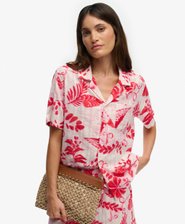 Beach Printed Overhemd met Korte Mouwen