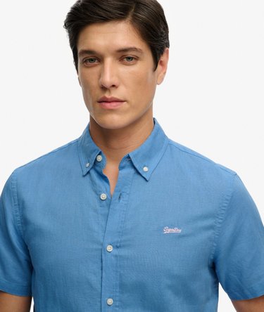 Chemise &agrave; manches courtes en coton et lin Image 4