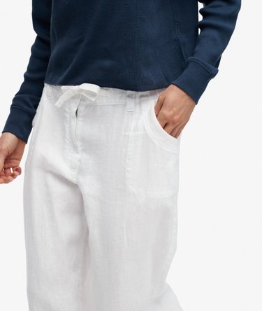 Linen Low Rise Pants Image 2