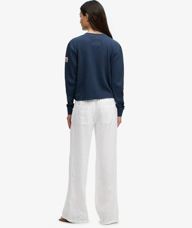 Linen Low Rise Pants Image 6