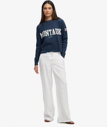 Linen Low Rise Pants Image 1