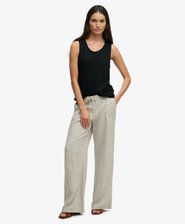 Pantalon taille basse en lin