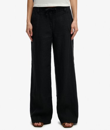 Linen Low Rise Pants Image 3