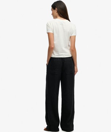 Linen Low Rise Pants Image 6