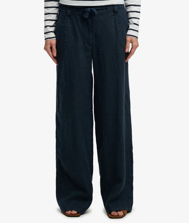 Linen Low Rise Pants Image 4