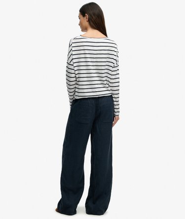 Linen Low Rise Pants Image 6