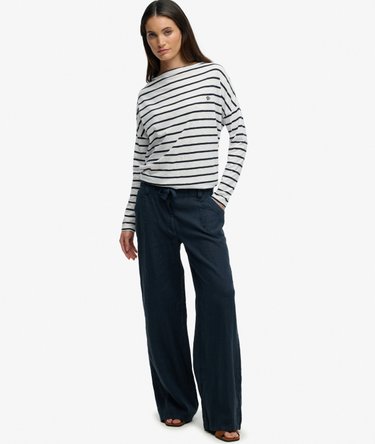 Linen Low Rise Pants Image 1