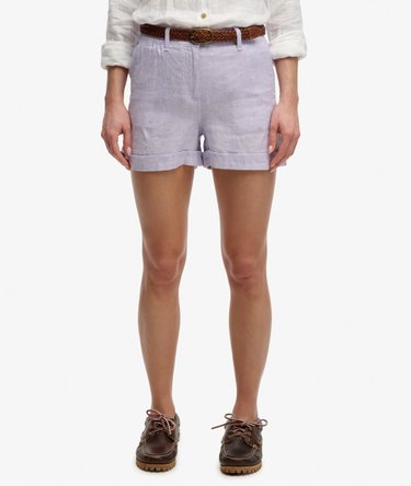 Mid Rise Linen Shorts Image 4