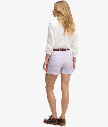 Mid Rise Linen Shorts Image 6