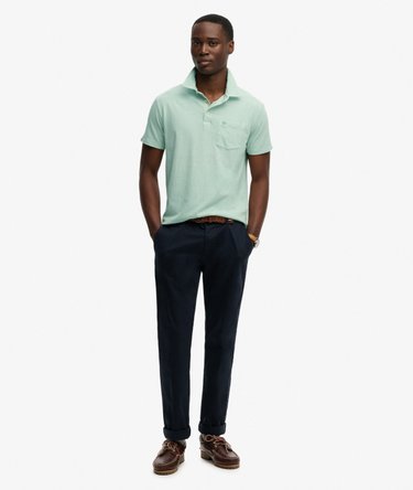 Classic Cotton Linen Polo Shirt Image 3