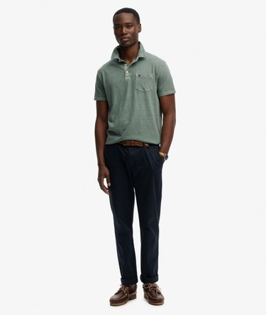 Classic Cotton Linen Polo Shirt Image 3