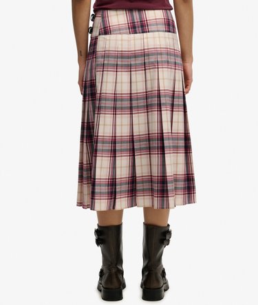 Check Pleated Midi Skirt Image 4
