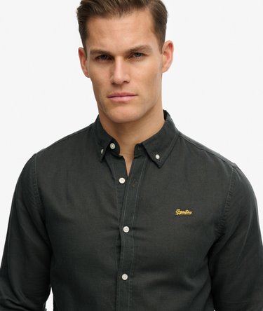 Bomullslin langermet skjorte Image 4