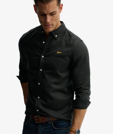 Bomullslin langermet skjorte Image 2