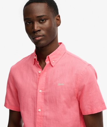 Chemise &agrave; manches courtes en coton et lin Image 4