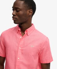 Chemise &agrave; manches courtes en coton et lin