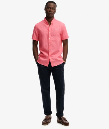 Chemise &agrave; manches courtes en coton et lin Image 3