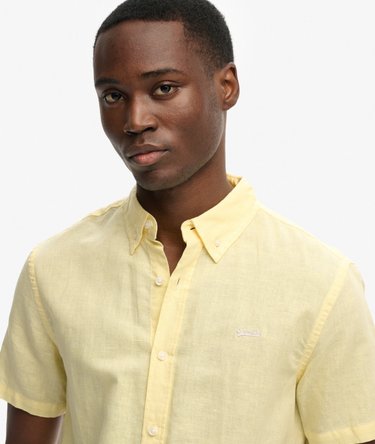 Chemise &agrave; manches courtes en coton et lin Image 4