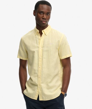 Chemise &agrave; manches courtes en coton et lin Image 1