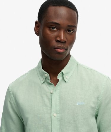 Chemise &agrave; manches courtes en coton et lin Image 4