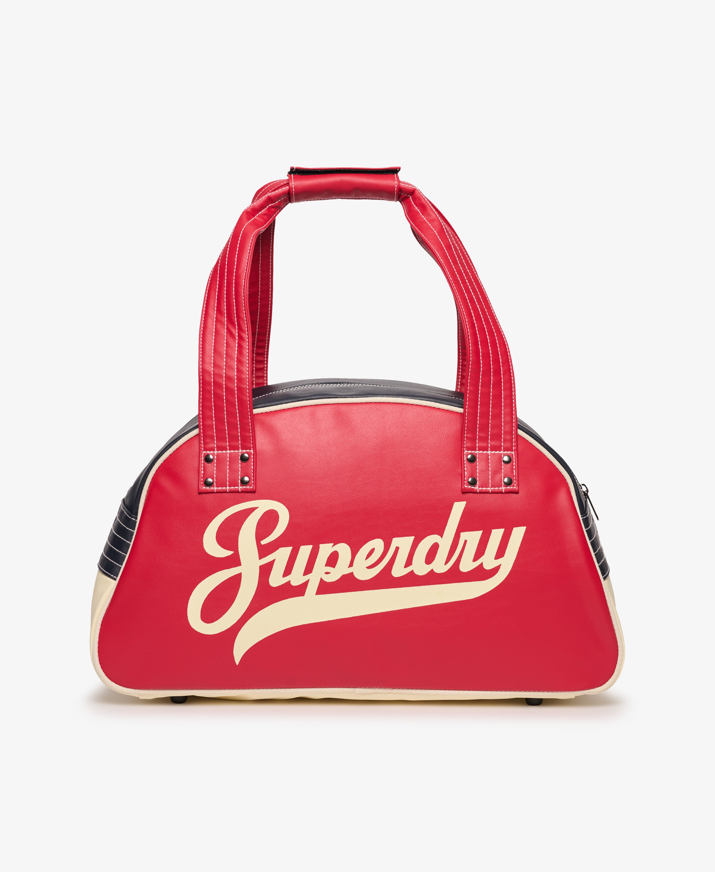 womens Retro Alumni Bowling Bag in Red/Eclipse Navy/Cream