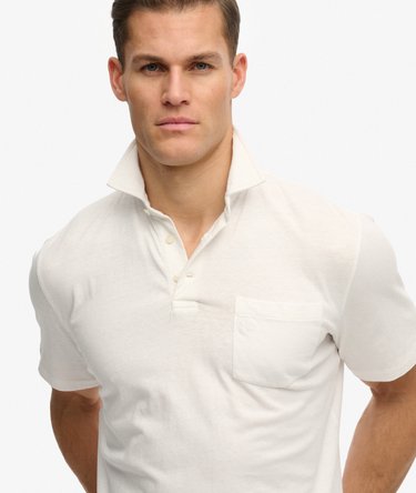 Classic Cotton Linen Polo Shirt Image 4