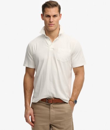 Classic Cotton Linen Polo Shirt Image 1
