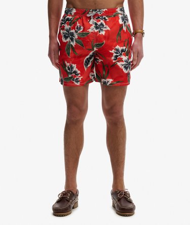 Hawaiian Print 16-inch Swim Shorts Image 4
