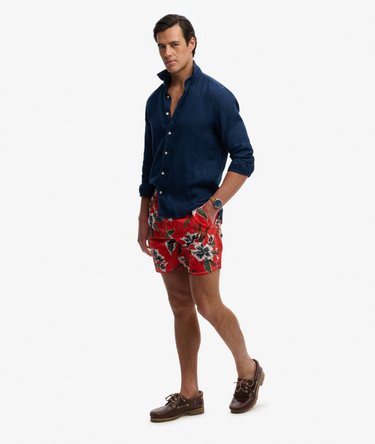 Hawaiian Print 16-inch Swim Shorts Image 8