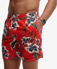 Hawaiian Print 16-inch Swim Shorts