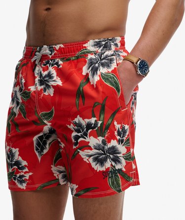 Hawaiian Print 16-inch Swim Shorts Image 2