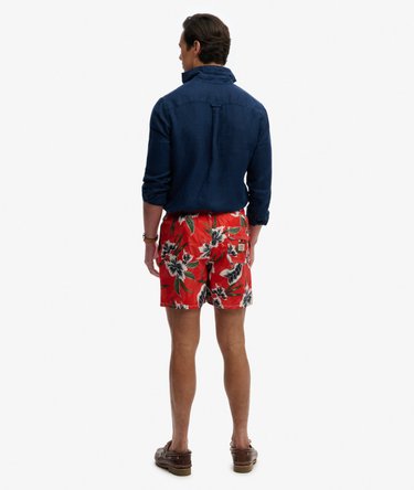 Hawaiian Print 16-inch Swim Shorts Image 9