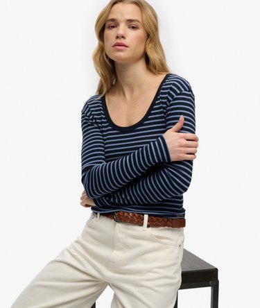 Camiseta de manga larga a rayas Athletic Essentials Image 2